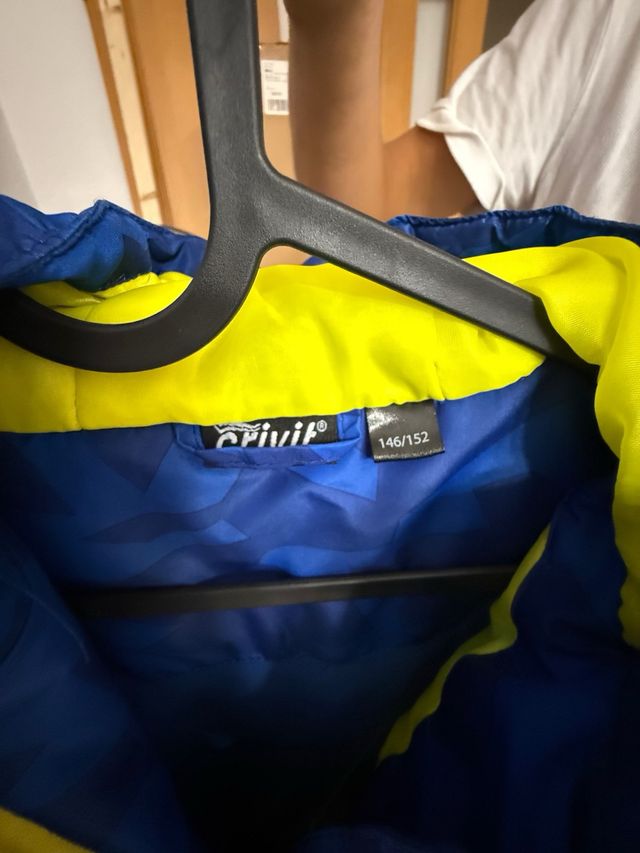 Chaqueta impermeable trekking niño azul