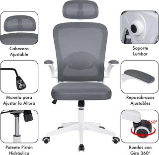 Silla de Oficina Gris/Blanca HOC919