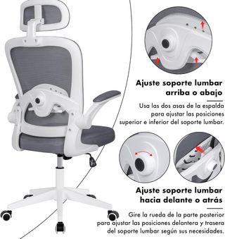 Silla de Oficina Gris/Blanca HOC919