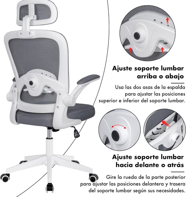 Silla de Oficina Gris/Blanca HOC919