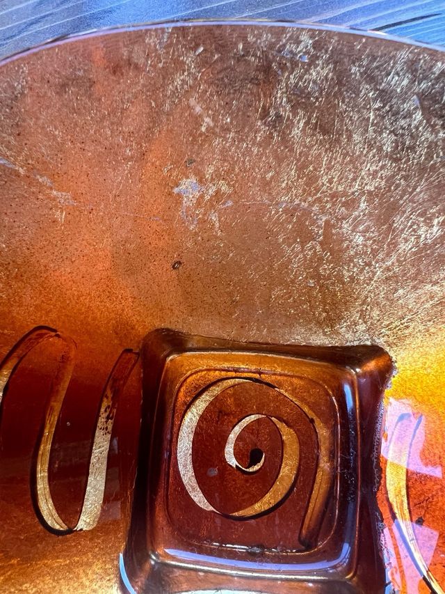 Svuotatasche elegante vetro e foglia oro