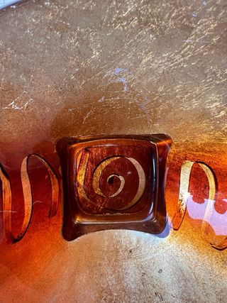 Svuotatasche elegante vetro e foglia oro