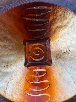 Svuotatasche elegante vetro e foglia oro