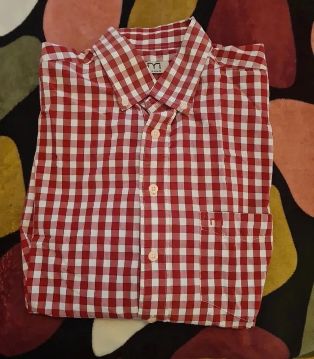 Camisa Milano cuadros roja y blanca