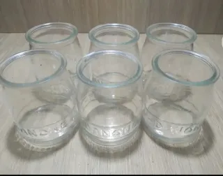 6 Vasos Antiguos Danone Vidrio