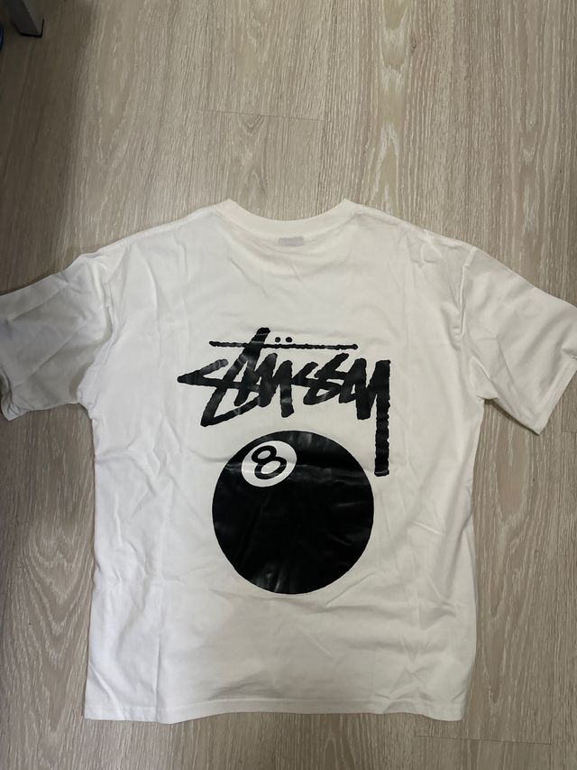 Camiseta Stussy Blanca Estampado Bola 8