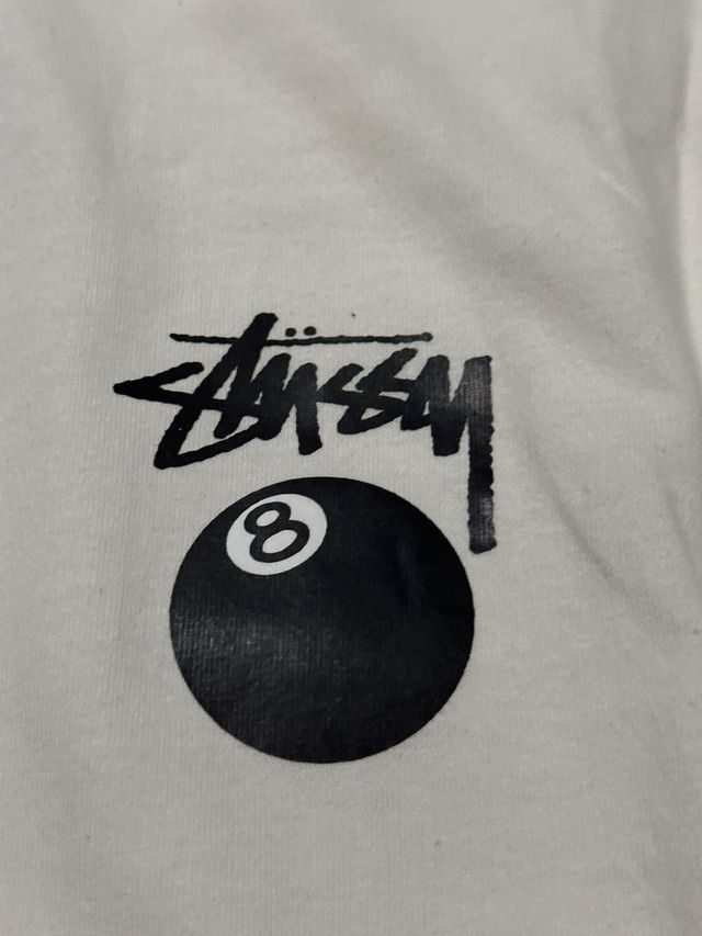 Camiseta Stussy Blanca Estampado Bola 8