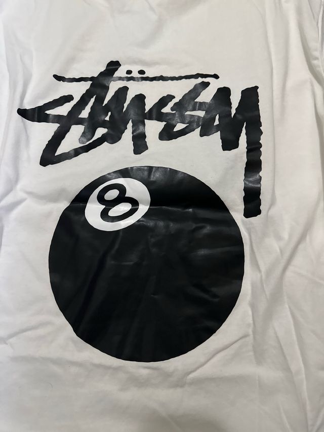 Camiseta Stussy Blanca Estampado Bola 8