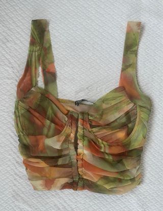 Top Zara multicolor drapeado