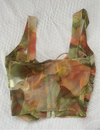 Top Zara multicolor drapeado