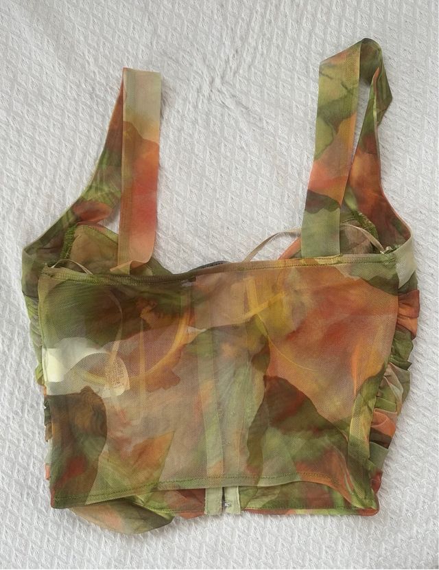 Top Zara multicolor drapeado