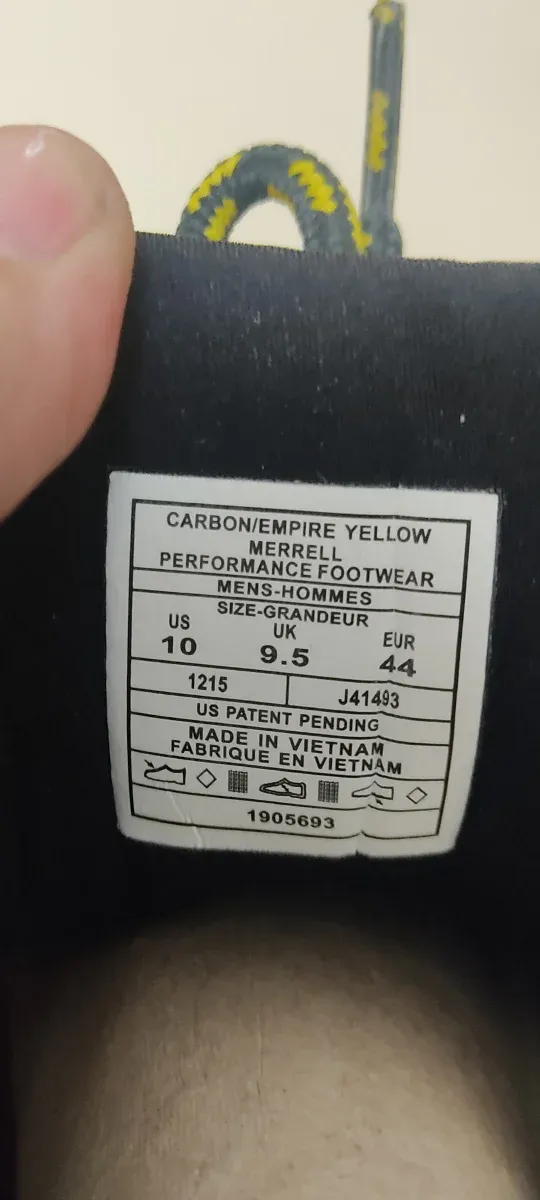 Zapatillas Merrell Hombre Gris/Amarillo