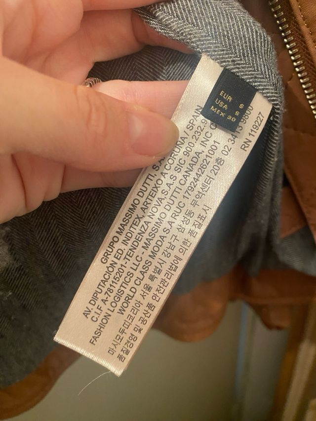 Cazadora Biker Piel Massimo Dutti Marrón