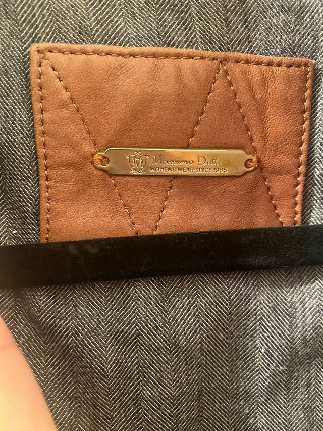 Cazadora Biker Piel Massimo Dutti Marrón