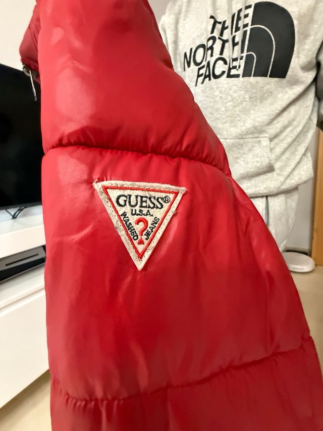 Chaquetón Guess Plumas Impermeable Hombre Rojo