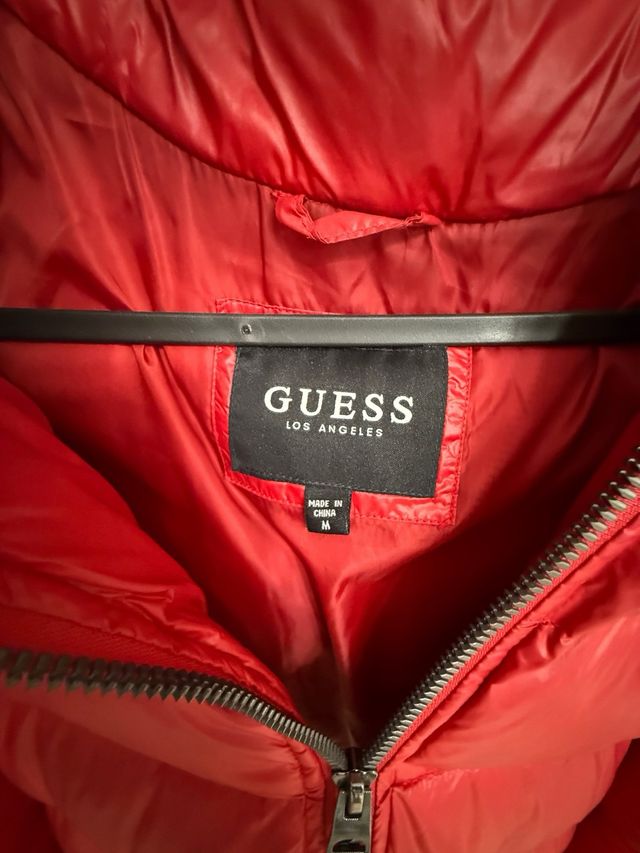 Chaquetón Guess Plumas Impermeable Hombre Rojo