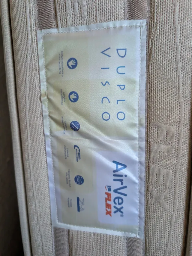 Base Cama 135x182 +Colchón Visco +6 Patas +funda