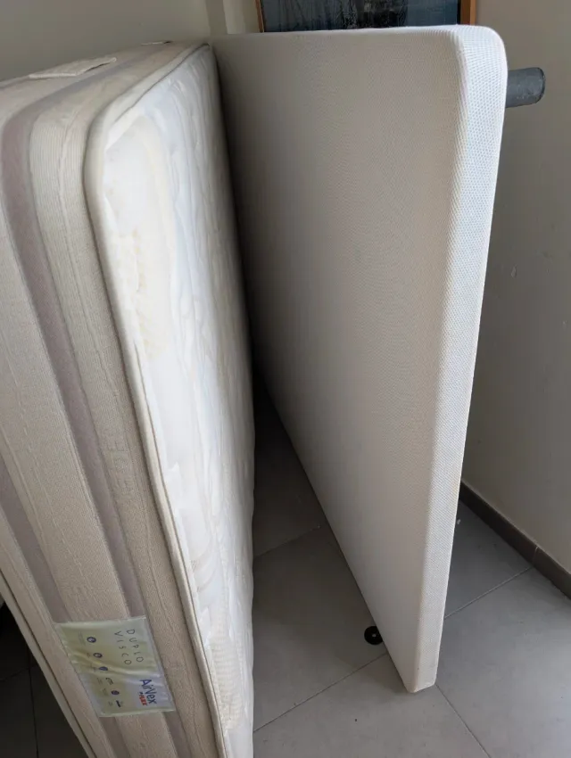 Base Cama 135x182 +Colchón Visco +6 Patas +funda