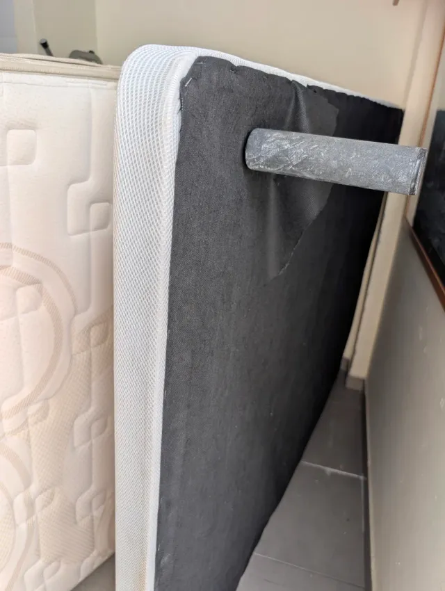 Base Cama 135x182 +Colchón Visco +6 Patas +funda