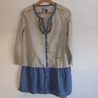 Camisa larga/vestido corto lunares S, ancho