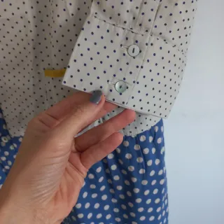 Camisa larga/vestido corto lunares S, ancho