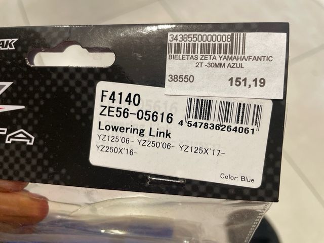 Bieleta Zeta -3cm Yamaha y Fantic 2T