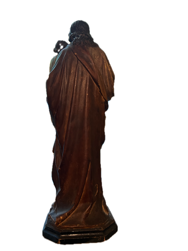 Antica scultura di San Giuseppe con il Bambino, opera di Olot