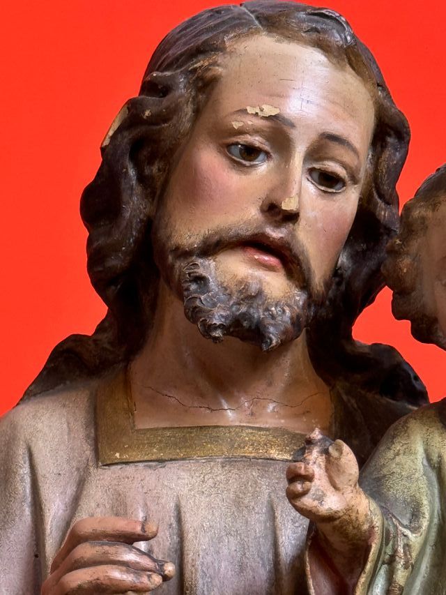 Antica scultura di San Giuseppe con il Bambino, opera di Olot