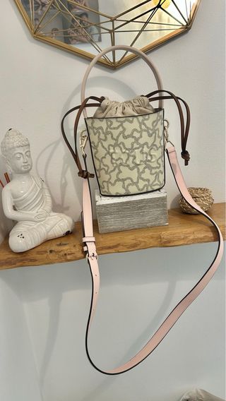 Bolso bombonera Tous beige y rosa
