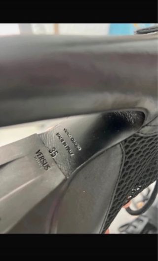 Botines versaceTacón Negro Plataforma Malla