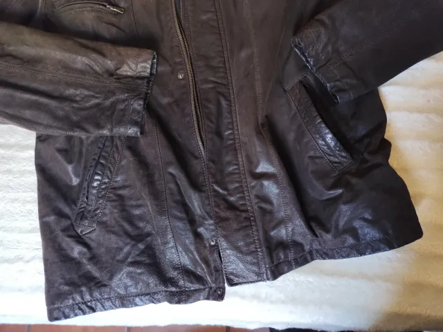 Chaqueta de piel marrón Baworld