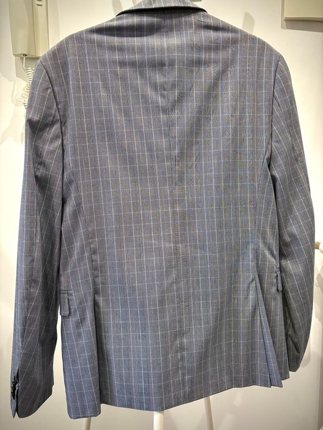 Blazer cuadros Zara azul y gris