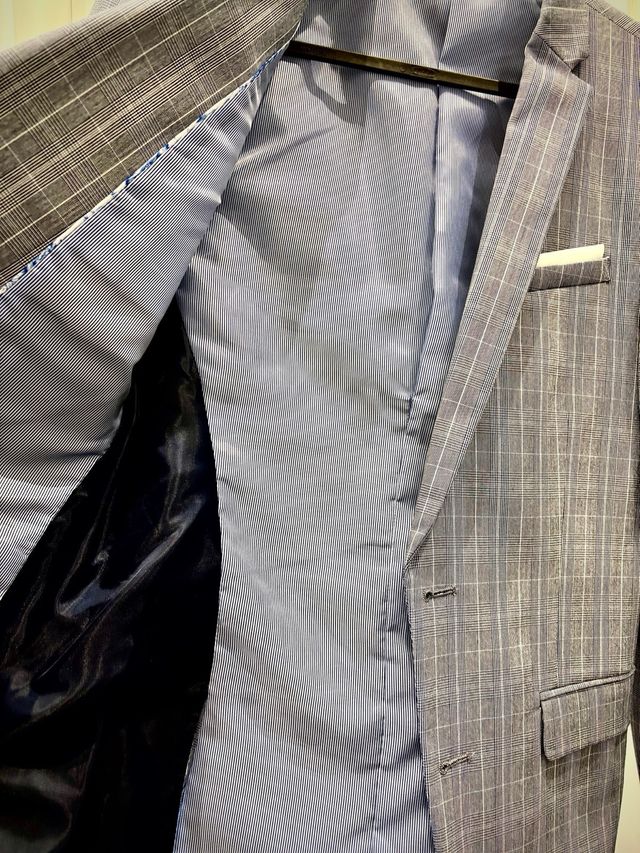 Blazer cuadros Zara azul y gris