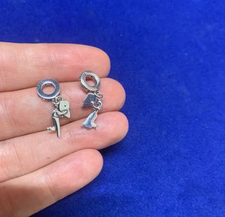 Charm pareja corazón pulsera Pandora collar plata