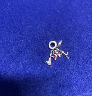 Charm pareja corazón pulsera Pandora collar plata