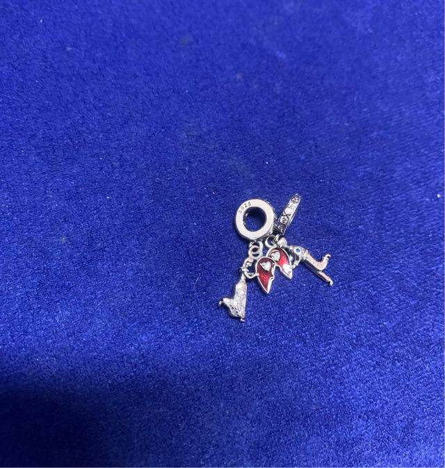 Charm pareja corazón pulsera Pandora collar plata