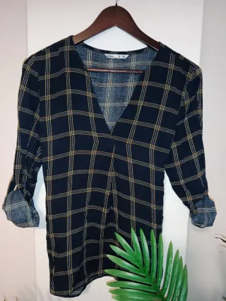 Blusa cuadros Lefties Talla S