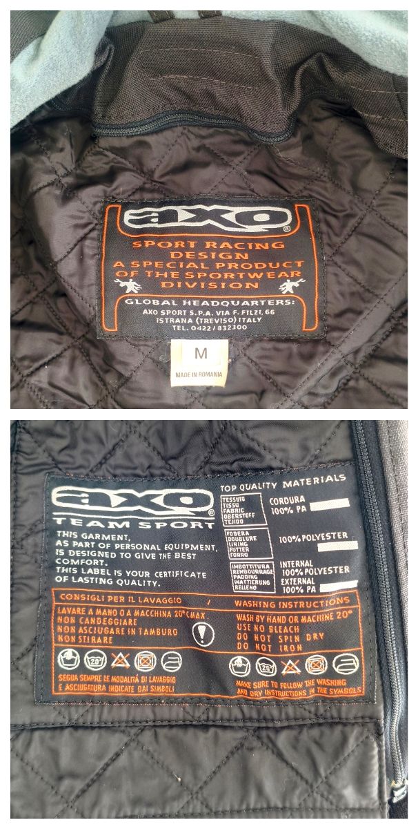 Chaqueta moto AXO Racing negra impermeable.Talla M