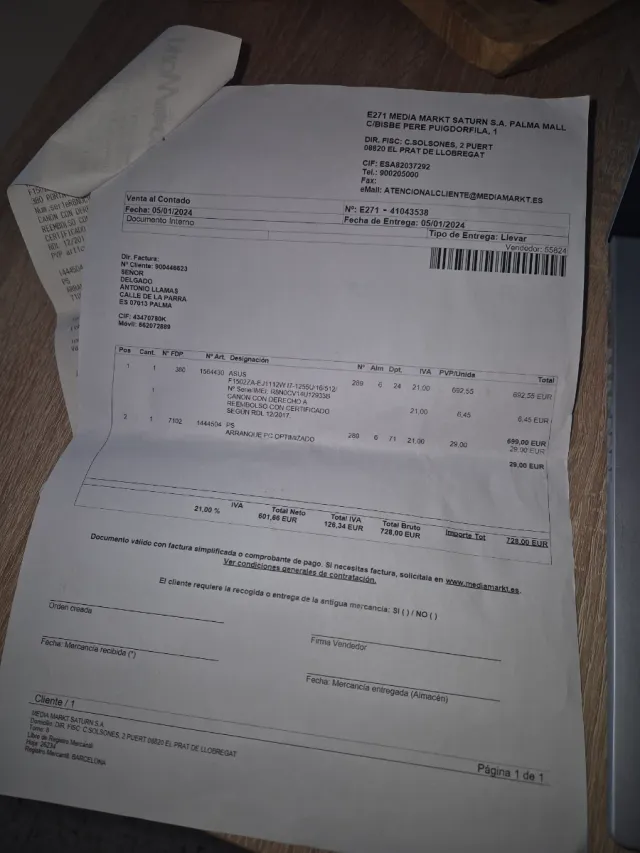 Ordenador portátil ASUS Plata