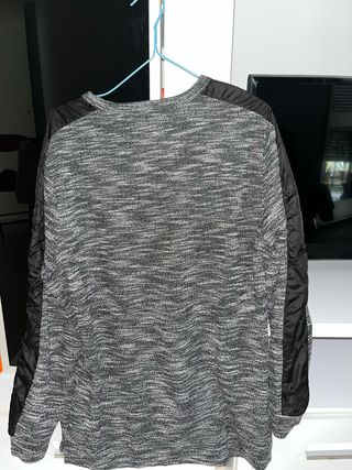 Sudadera gris y negra hombre