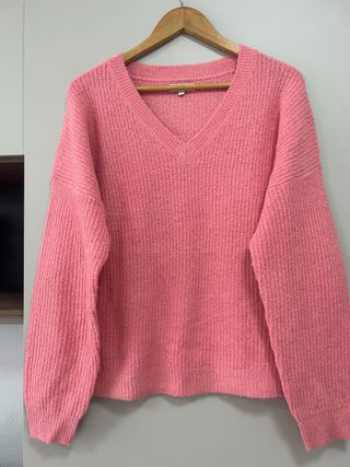 Jersey rosa cuello pico talla XXL
