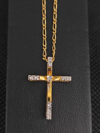 Cadena oro 18  Bilbao colgante cruz051-02-00460