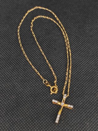 Cadena oro 18  Bilbao colgante cruz051-02-00460