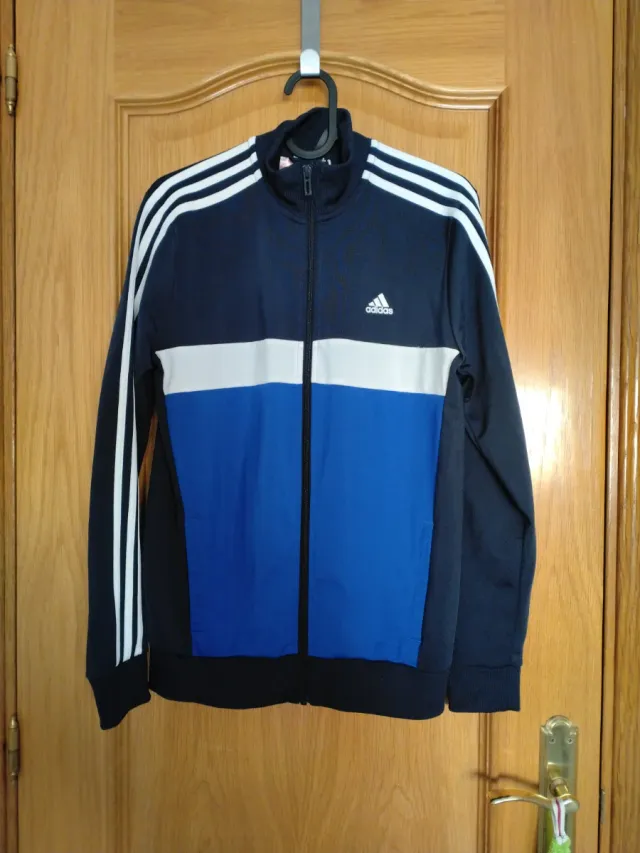 Chaqueta Adidas niño azul y blanco