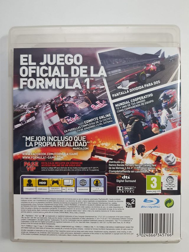 F1 2011 PS3 - Juego de Carreras