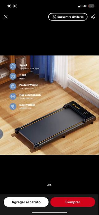 Cinta de correr plegable 2.5HP