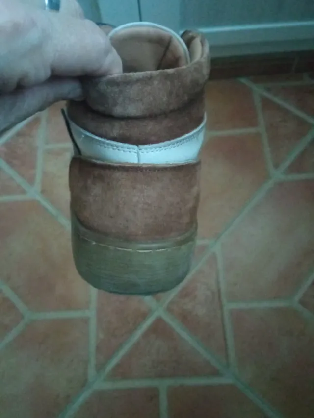 Botines de piel marrones y crema super cómodo