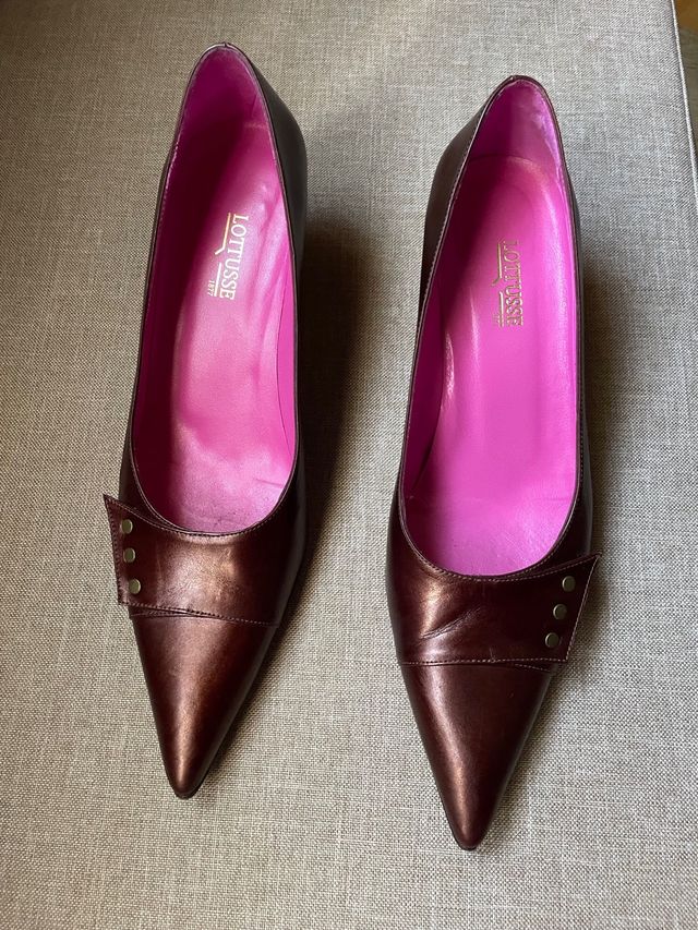 Zapatos Lottusse Piel Talla 38 Marrón Dorado