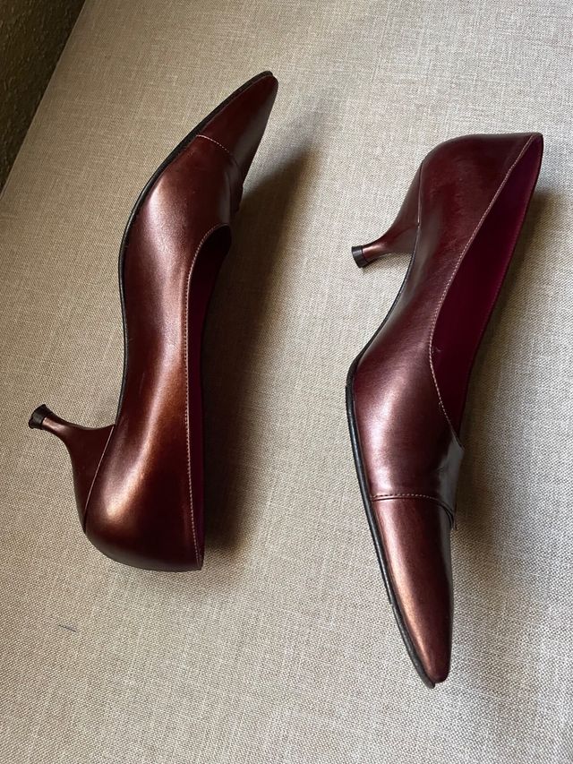 Zapatos Lottusse Piel Talla 38 Marrón Dorado