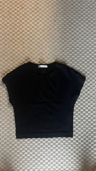 Top Zara Negro Manga Corta